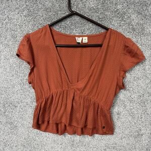 Roxy Blouse S Cropped Peplum Babydoll Beach Summer Gorpcore Coachella Festival